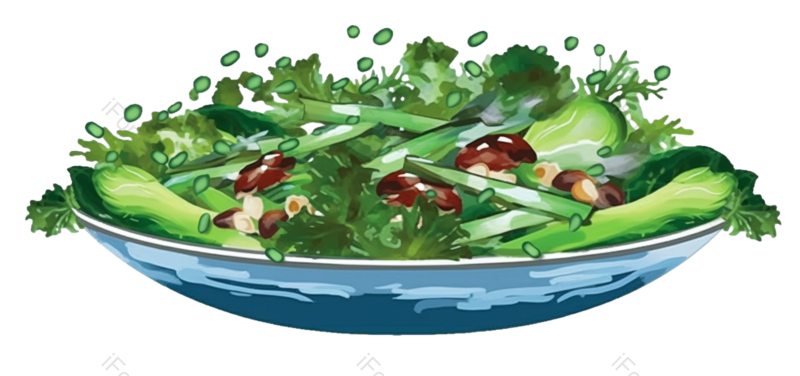 盘子图片,美食元素,美味PNG,生菜免抠素材